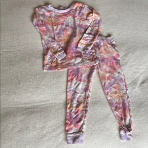 Burt’s Bees Toddler Pajamas Size 4T Pink Tye Die